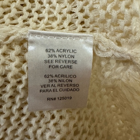 Sz M Joseph A Ivory knit Lightweight Sweater B neck - Picture 8 of 10